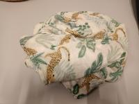 WHITE SCARF WITH ANIMALS AND PLANTS